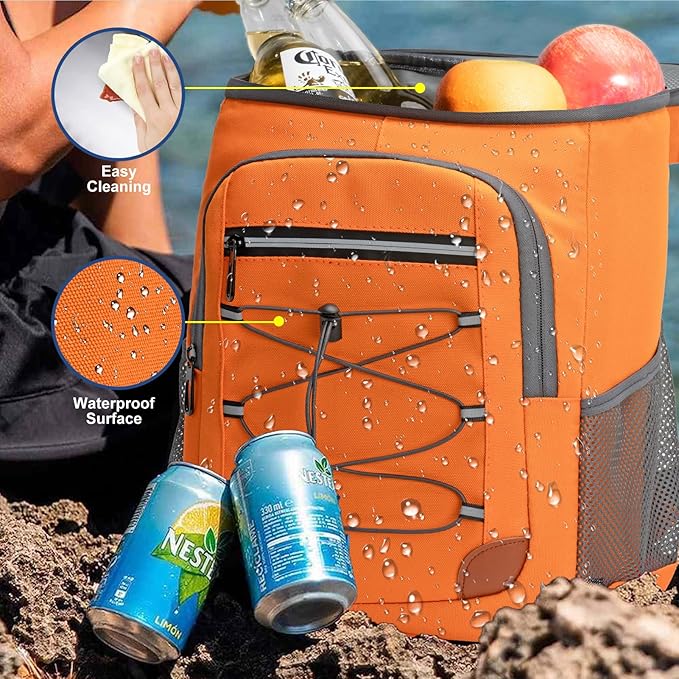 Backpack Cooler Insulated Leak Proof, Lightweight Soft Sided Cooler Backpack for Men Women, Waterproof Beach Cooler Bag Lunch Backpack for Camping Hiking Picnic Fishing Travel Outdoor
