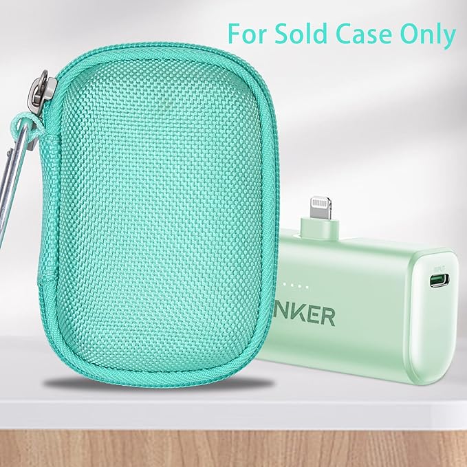 khanka Hard Travel Case with Anker 621 Nano Power Bank,5,000mAh Portable Charger,Case Only (Green)