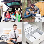 Gonex Compression Packing Cubes, 4pcs Expandable Storage Travel Luggage Bags Organizers (White)