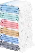 Genovega 6 Packs Oversized Turkish Beach Towel 74"x38" Thin Quick Dry Sand Free Pool Swim Towels Large XL Adult Clearance Blanket Travel Vacation Accessories Essentials Multi Browny Yellow Rhombus