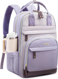 LOVEVOOK Laptop Backpack Women with Giant Cup Holder,17.3 inch Work Travel Backpack Computer Laptop Bag,Cute College Nurse Teacher Backpack Purse,Gift for Women & Men,Taro purple-Light purple-Purple