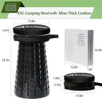 ALEVMOOM Upgraded H 19.7" Collapsilbe Stool with 1.38" Thick Cushion,1000 lbs Capacity Wider & Taller Heavy Duty, Portable and Foldable Adjustable Telescoping Stool for Camping Hiking BBQ