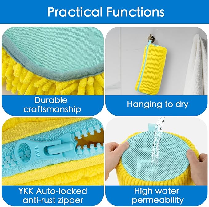 Shoe Washing Machine Bag, 2PC Reusable Laundry Shoe Bag for Washer and Dryer, Sneaker & Tennis shoe laundry bag, Ykk Zipper Multi-Functional Shoe Cleaning Bag (2PCS + 2PCS Yellow)