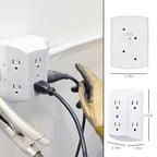 GE 6-Outlet Wall Extender White | Grounded | Spaced Outlets | UL Listed | Pack of 12