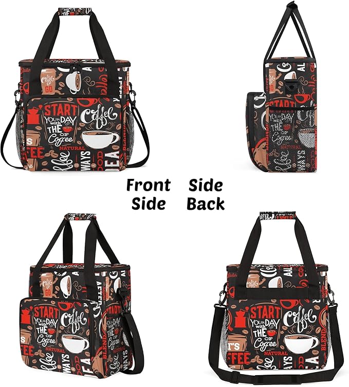 Coffee Maker Carring Bag Travel Storage Tote Bag Compatible with Keurig K-Mini or K-Mini Plus Portable Single Serve Coffee Brewer Case with Pockets for K-cup Pods(Bag Only)
