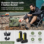 SPACEREST Portable Shower for Camping with Integrated Design – Spill-Resistant, Electric Camping Shower, 5-Gallon Food-Grade Water Jug for Outdoor, Beach, Hiking, Dog Wash