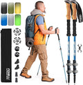 Foxelli Trekking Poles – Lightweight Collapsible Aircraft Grade Aluminum Hiking Poles with Cork Grips Quick Locks & All-Terrain Accessories – Pair of 2