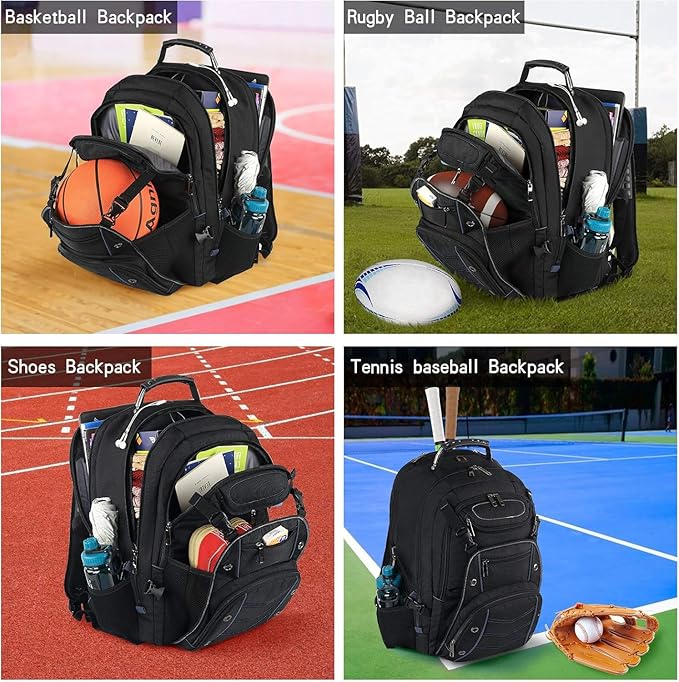 VECKUSON Extra Large Laptop Backpack, 22" x 17" x 10", 60L Capacity, Multi-Compartment Protection, Fits 15.6-19" Laptops, TSA Approved, RFID Anti-Theft, Sport Backpack