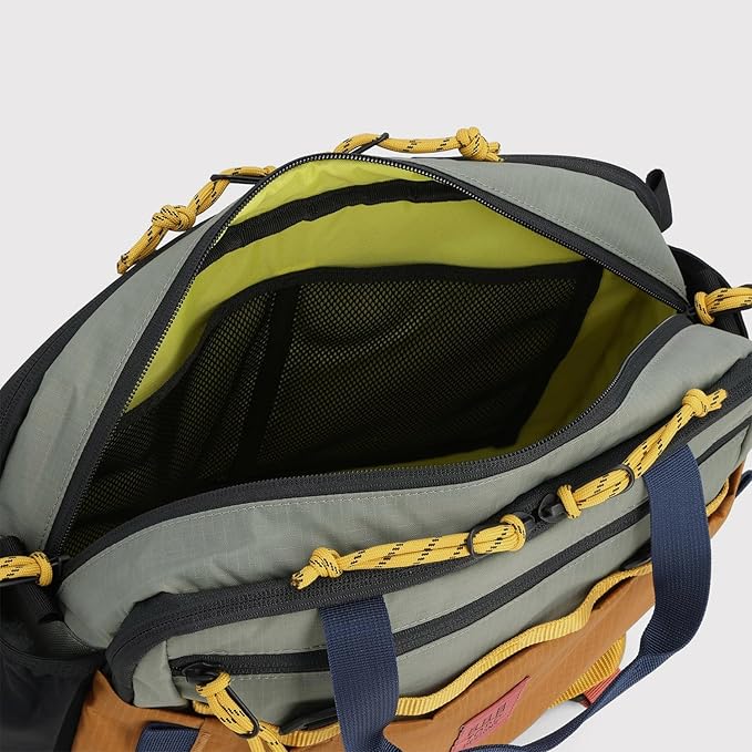 Topo Designs Mountain Cross Bag, Functional + Flexible Briefcase, Removable Shoulder Strap, Fair Trade (Mustard/Forest)