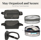 Baggallini Securtex Anti-theft Belt Bag 8.8"x5.5" Crossbody Fanny Pack for Women RFID Wallet Locking Zipper Travel Purse