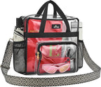 MAY TREE Clear Bag for Stadium Events, 12×6×12 Clear Tote Bag with Removable Strap, Transparent Bag for Concert Sports Gym, Wave-Strap
