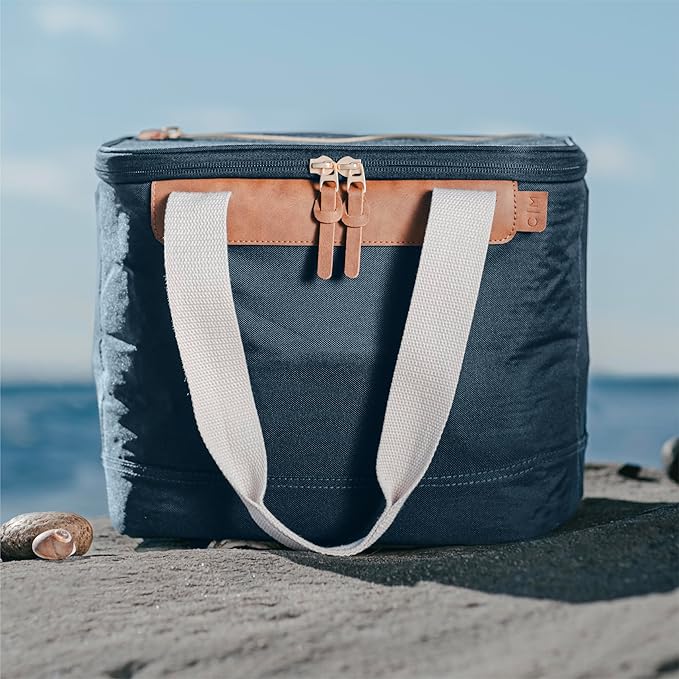 CleverMade Malibu Collapsible Cooler Bag – Small Portable Cooler Bag for Travel, Premium Foldable Insulated Cooler for Beach, Picnic & Day Trips, Holds Up to 18 Cans, Leakproof Soft Carry Cooler