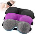 YIVIEW Sleep Mask for Back and Side Sleeper Pack of 3, 100% Light Blocking 3D Eye Masks for Sleeping, Lightweight & Breathable Eye Cover for Women Men, Zero Pressure Night Blindfold