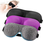 YIVIEW Sleep Mask for Back and Side Sleeper Pack of 3, 100% Light Blocking 3D Eye Masks for Sleeping, Lightweight & Breathable Eye Cover for Women Men, Zero Pressure Night Blindfold