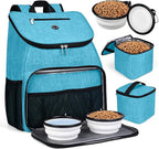 BAGLHER丨Dog Travel Bag, Airline Approved Pet Supplies Backpack, Dog Travel Backpack with 2 Silicone Collapsible Bowls and 2 Food Baskets