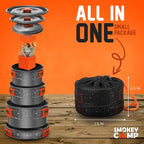 Smokey Camp Camping Cookware Mess Kit Set with Stove - Backpacking Camping Pots and Pans Set, All in One Non-Stick Camping Cooking Set, Portable Stove, Hiking, Picnic, Outdoor & Camping Cookware Set