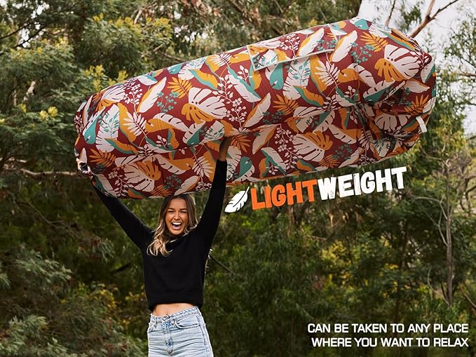 WEKAPO Inflatable Couch Air Lounger Chair - Camping & Beach Accessories, Portable Blow up Sofa for Hiking, Lawn, Indoor/Outdoor Movies & Music Festivals. Lightweight and Easy to Set Up Air Hammock