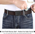 Travel Security Money Belt with Hidden Money Pocket - Cashsafe Anti-Theft Wallet Unisex Nickel free Nylon Belt by JASGOOD