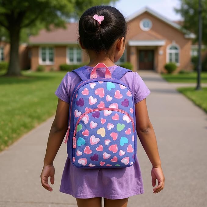 Trail maker 15 Inch Kids Backpacks for Boys & Girls | Preschool, Kindergarten, Elementary School Backpacks with Adjustable, Padded Straps (Happy Hearts)