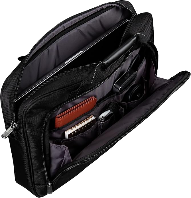 Targus Classic Slim Laptop Bag - Ergonomic Briefcase and Messenger Bag - Spacious Foam Padded for Laptops and Under