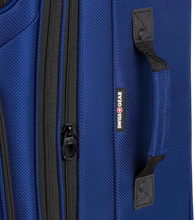 SWISSGEAR Sion Softside Expandable Spinner Luggage Durable Lightweight Travel Suitcase, Blue, 2-Piece Set (21/29)
