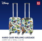 FUL Disney Stamps 22 Inch Carry On Luggage, Hardshell Rolling Suitcase with Spinner Wheels, Multi