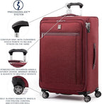 Travelpro Platinum Elite Softside Expandable Checked Luggage, 8 Wheel Spinner Large Suitcase, TSA Lock, Men and Women, Bordeaux Red, Checked Large 29-Inch