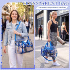 Abbylike Clear Bag Large Heavy Duty Tote for Stadium Events 20" Duffle Transparent Gym Bag for Sport Event Travel Makeup Work