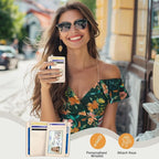 Yonlevres Credit Card Holder for Women, Slim RFID Wallet Front Pocket Small Card Holder, Travel Card Case ID Window PU Leather Cute Funny Thin RFID Blocking Card Organizer Gifts Girls Ladies