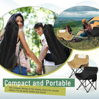 2 Pack Compact Camping Chairs Portable Folding for Outside with Carry Bag Lightweight Moon Chairs for Travel Picnic Hiking Beach Fishing, 600D Oxford, Supports 330lbs(Khaki, Black)