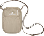 eagle creek RFID Blocker Neck Wallet - Durable and Lightweight Travel Passport and Valuables Organizer with Hook and Loop Closure and Adjustable Neck Strap, Tan