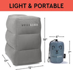 Koala Kloud 3 Height Travel Foot Rest - Gray Inflatable Foot Rest Pillow, Car Seat, Airplane Bed for Toddler Travel Essentials Kids Accessories