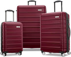 Samsonite Omni 2 Hardside Expandable Luggage with Spinner Wheels, 3-Piece Set (19/24/28), Natural Merlot
