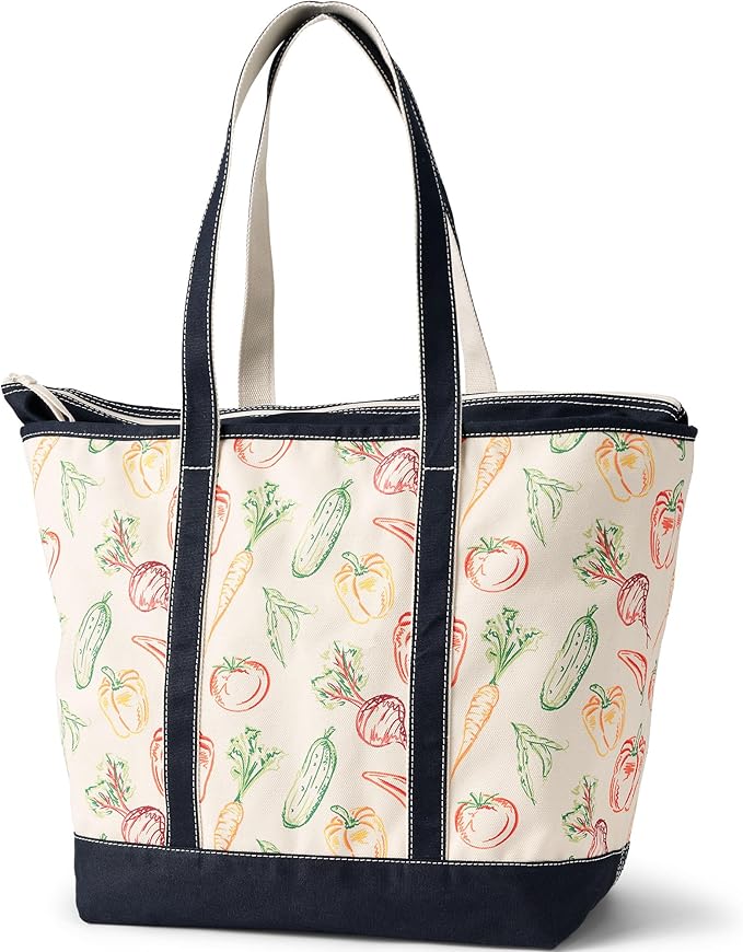 Lands' End Open Top Canvas Tote Bag