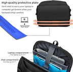 DUSLANG 17 Inch Laptop Backpack for Travel with Backpack Rain Cover College Backpack for Men Laptop Bag with USB Charging Port,Black