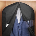 KEEGH 40" Suit Cover Bags for Men (Set of 20) Garment Bags for Hanging Clothes, Suit Bags for Closet Storage or Travel, Clothes Cover for Suits Coats with Clear Window and Label Pocket, Black