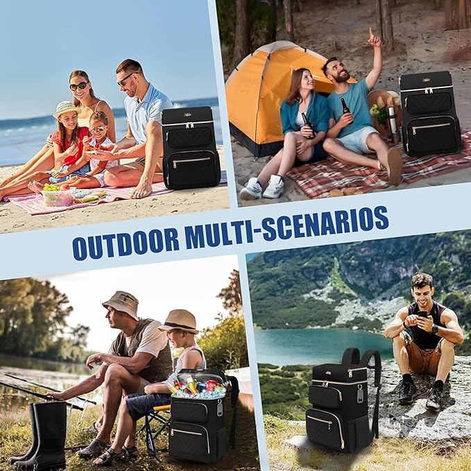 Backpack Cooler Insulated Leak Proof, Lightweight Soft Sided Cooler Backpack for Men Women, Waterproof Beach Cooler Bag Lunch Backpack for Camping Hiking Picnic Fishing Travel Outdoor