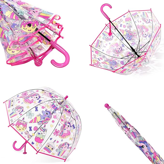 Kids Clear Umbrella for Rain Dome Bubble Umbrellas Windproof for Kids Boys and Girls