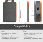 ZINZ Slim & Expandable Laptop Backpack Water Resistant Backpack Travel Backpack Compatible with MacBook Air/Pro/Neo 13-14 inch, XPS 13/14, Surface 13.5" and Most 13-14 Notebooks，G01OG01