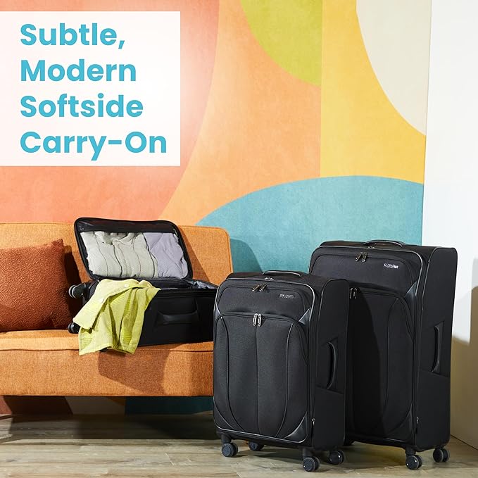 American Tourister 4 KIX 2.0 Expandable Softside Luggage with Spinner Wheels, 24 SPINNER, PURPLE ORCHID