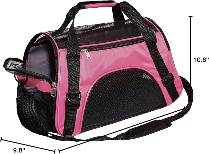 MuchL Pet Carrier Soft-Sided Carriers for Cat Carriers Dog Carrier for Small Medium Cats Dogs Puppies Pet Carrier Airline Approved Cat Dog Pet Travel Carrier (Medium,Pink)