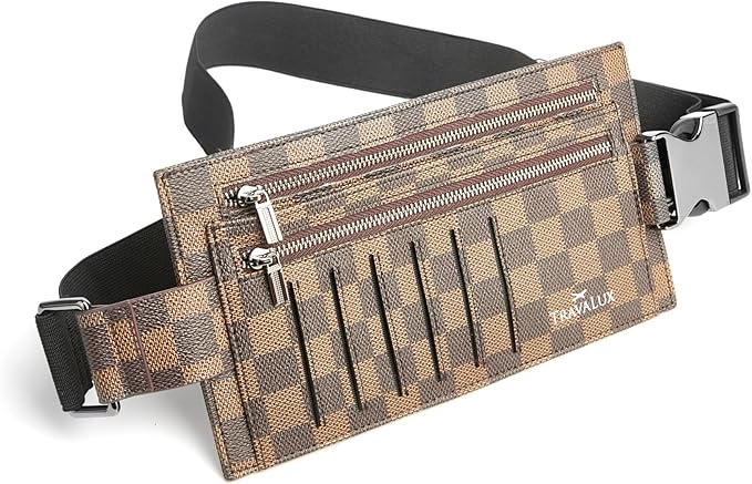 Luxury Travel Wallet – Hidden Money Belt, RFID-Blocking, Anti-Theft Passport Holder for Men & Women (Brown)