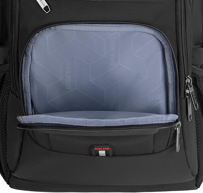 DUSLANG 17 Inch Laptop Backpack for Travel Water Resistant College Backpack for Men Women Laptop Bag with USB Charging Port with Black Lock,Black