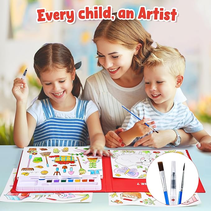 JoyCat Paint with Water Coloring Books for Toddlers, Watercolor Painting Sets for Kids Ages 3-5 4-8, Arts and Crafts Drawing Activities Toy Birthday Gifts for Boys Girls (Farm)