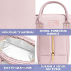 Fit & Fresh Bloomington Lunch Bag for Women - Insulated Large Lunch Box for Work with Containers, Leak-Resistant, Stain-Resistant, Zipper Closure, Mauve