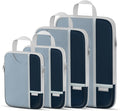 Percover Compression Packing Cubes 4-Piece Set, Packing Cubes Compression for Travel with Label Pockets, Travel Organizer for Carry On & Checked Luggage, Navy Blue