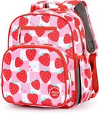 mibasies Kids Backpack for Girls: Girls Backpack 5-8 - Kindergarten Elementary School Bookbag for Girl - Strawberry Red
