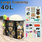 Fammart Mesh Beach Bag with Zipper, Large Beach Tote for Women, Toys Pool Swim Bag Travel Vacation Cruise Essentials