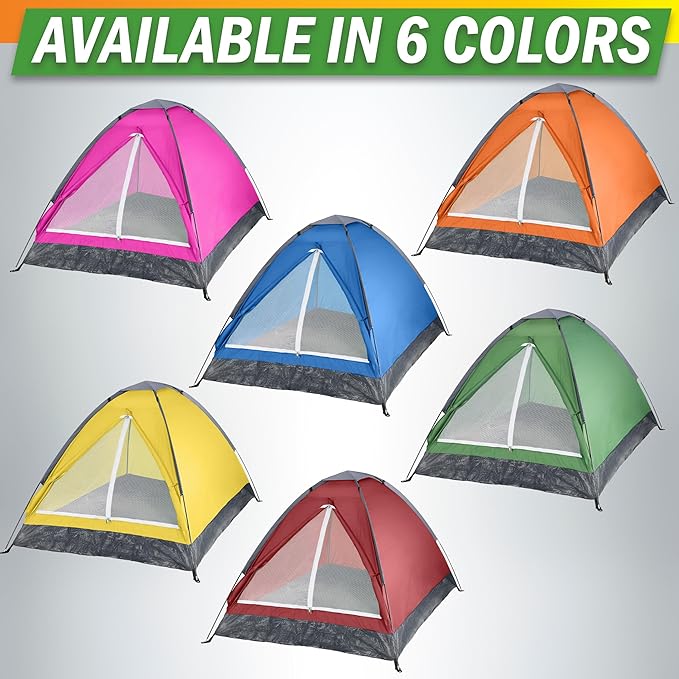 2 Person Outdoors Camping Tent with Rain Fly and Carrying Bag - Lightweight Outdoor Pop Up Tents for Camping Essentials, Music Festivals, Backpacking, Hiking, or Beach Shelter by Wakeman Outdoors