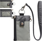 CHENSPRX Minimalist RFID Blocking Small Wallet with ID Window,WaterResistant Zip Id Case Wallet with Lanyard Keychain for Cards,Cash,Travel,Women,Men